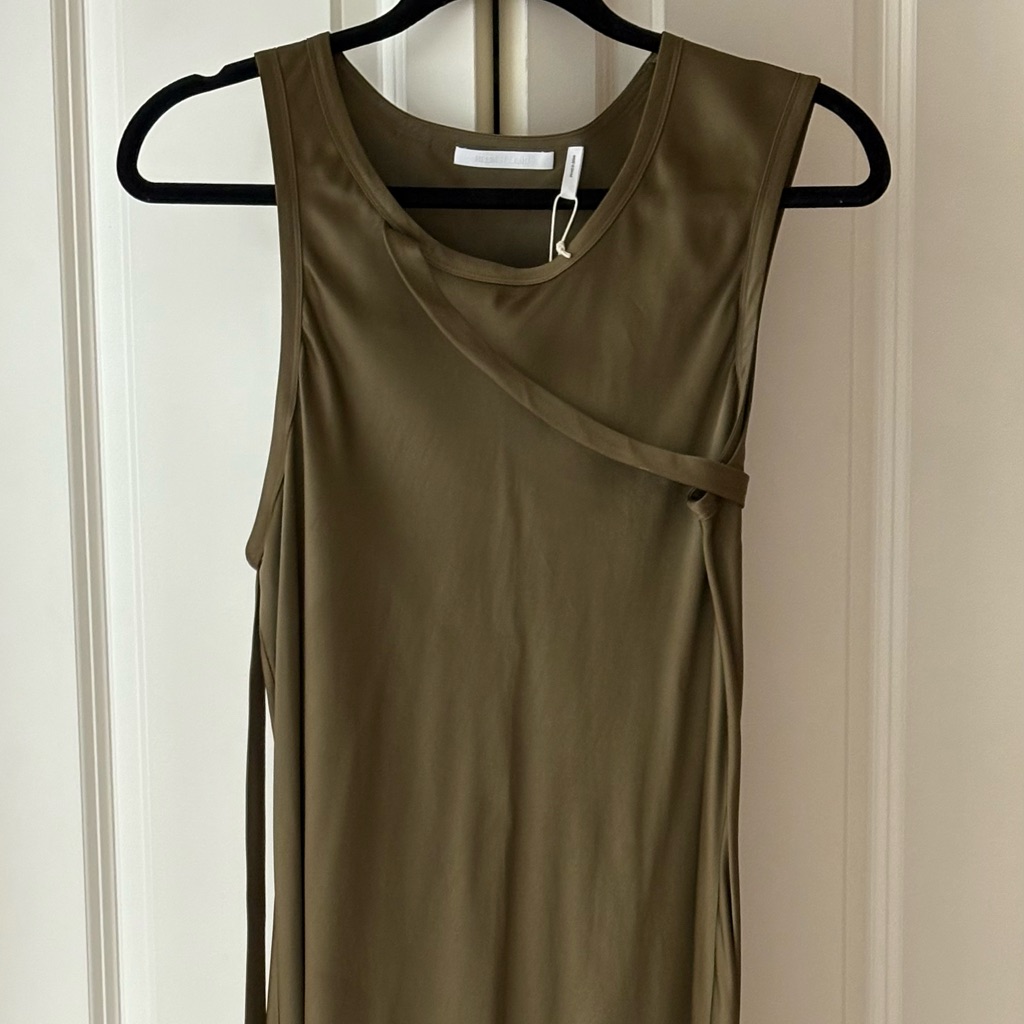 Helmut Lang Olive Maxi Dress Fit Is An 8